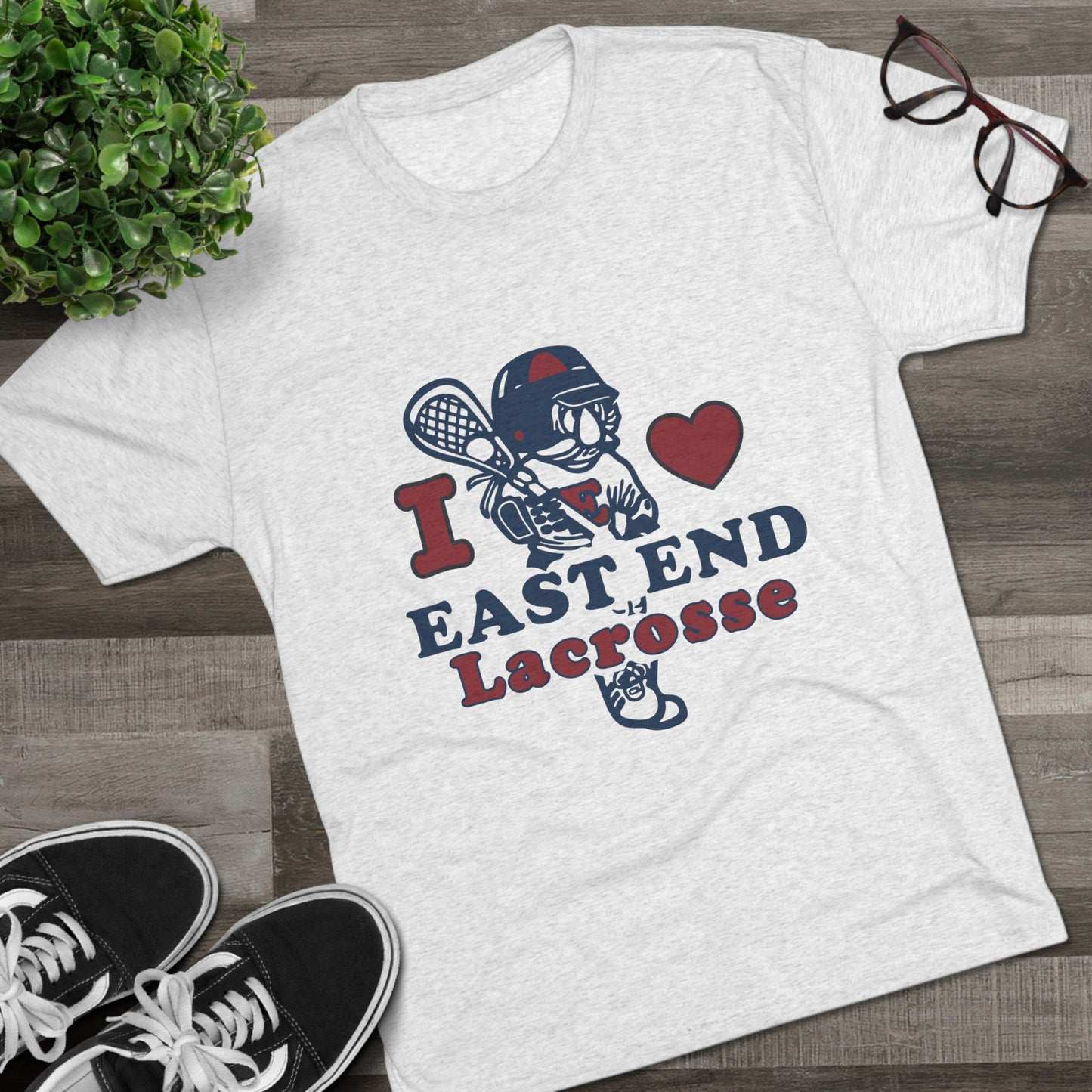Retro East End Lacrosse Tee – Tri-Blend Comfort